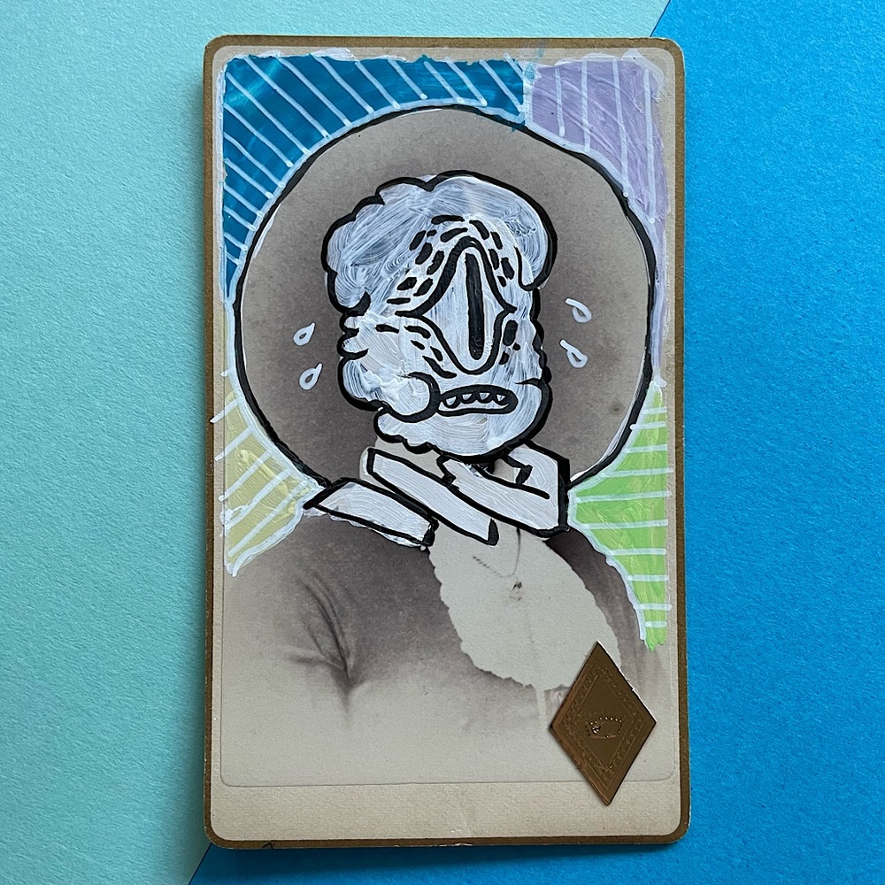 Altered art - Antique CDV - The Panic